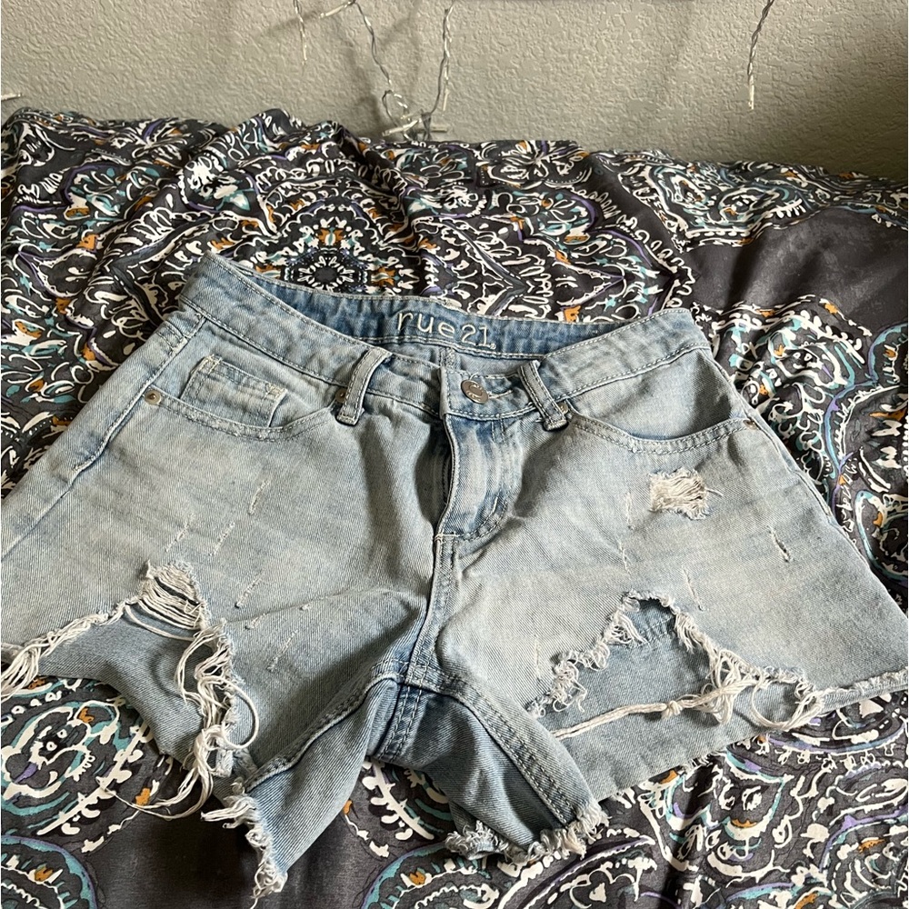 Size 2 distressed denim shorts
